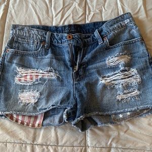 Lucky Brand American Flag Jean Shorts